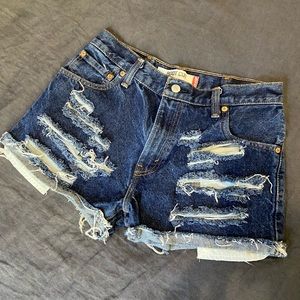 Levi’s bootcut jean cutoff shorts